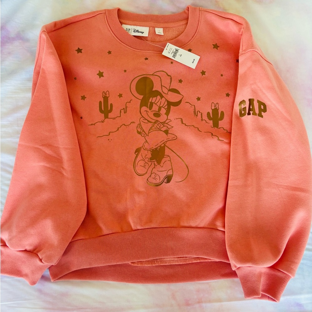 GAP Disney Pink and Gold Star Sweatshirt